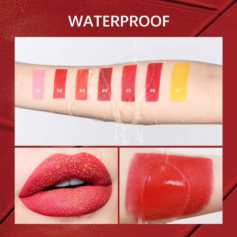 BEUKING Gold Lipstick Velvet Nude Red Pink Lip Tint Non-Smudge High Pigment Not Fade Smooth Long-Lasting Wear Non-Stick Cup Waterproof Matte Lady Lip Gloss for Girl Women Lady Daily Lip Makeup (#3) - Image 5