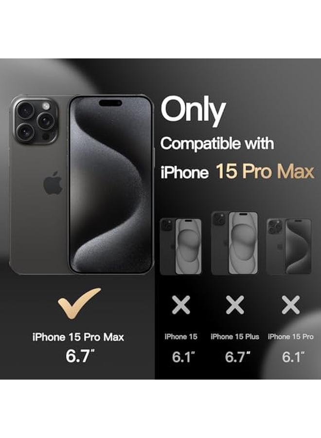 جي تيك حافظة لهاتف آيفون 15 برو ماكس مقاس 6.7 بوصة، طبقة مزدوجة متينة للحماية من الصدمات، غطاء هاتف قوي واقٍ مع ظهر غير لامع أسود - Image 2