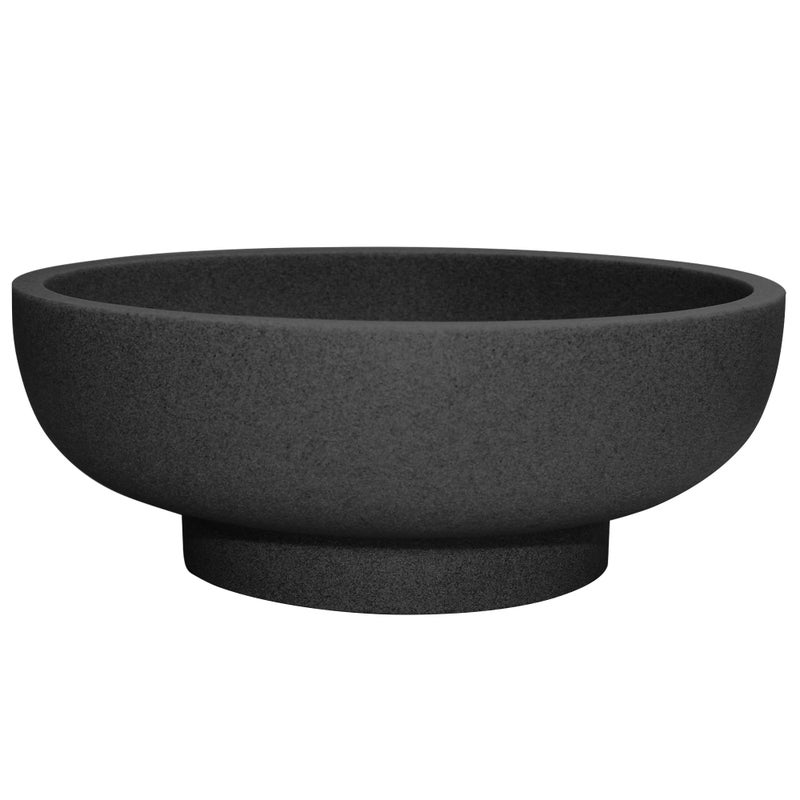 LIN CHUAN Large Decorative Bowl Fruit Bowl for Kitchen Counter Modern Resin Bowl for Home Decor Key Holder for Entry Table Artificial Stone Black