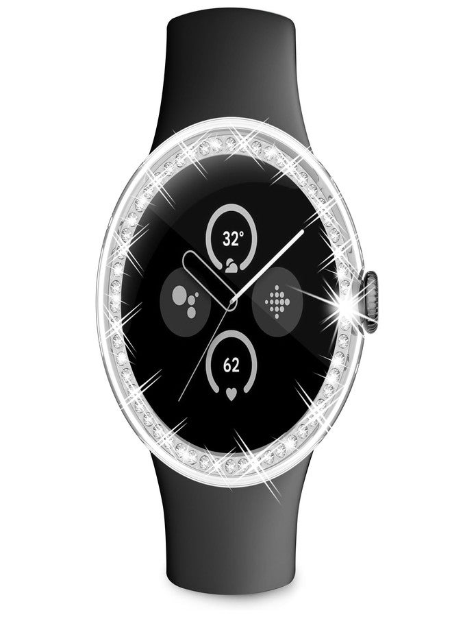 RICHONE [2Pack] Bling Screen Protector Compatible with Google Pixel Watch 3/2/1 41mm, Diamond TPU Face Protector for Google Pixel Watch 41mm Lightweight Anti-Fall Covers for Women Men (Clear*2) - Image 2