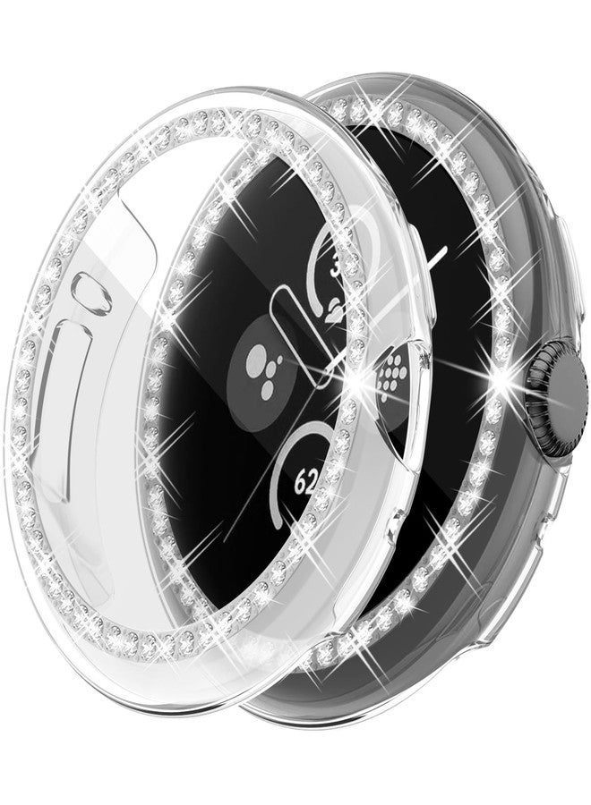 RICHONE [2Pack] Bling Screen Protector Compatible with Google Pixel Watch 3/2/1 41mm, Diamond TPU Face Protector for Google Pixel Watch 41mm Lightweight Anti-Fall Covers for Women Men (Clear*2) - Image 1