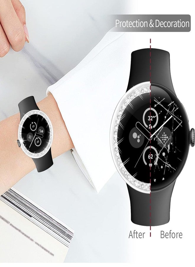 RICHONE [2Pack] Bling Screen Protector Compatible with Google Pixel Watch 3/2/1 41mm, Diamond TPU Face Protector for Google Pixel Watch 41mm Lightweight Anti-Fall Covers for Women Men (Clear*2) - Image 3