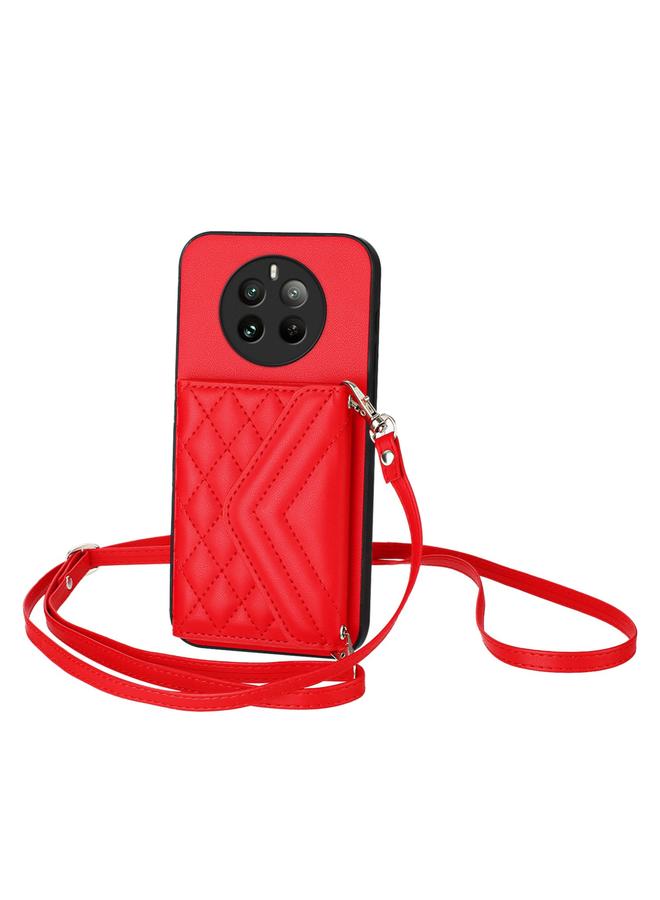 اس-توب جراب لهاتف Realme P1 Pro 5G من الهند، جراب بطاقات بملمس معيني، جراب هاتف RFID مع حبل طويل - Image 1