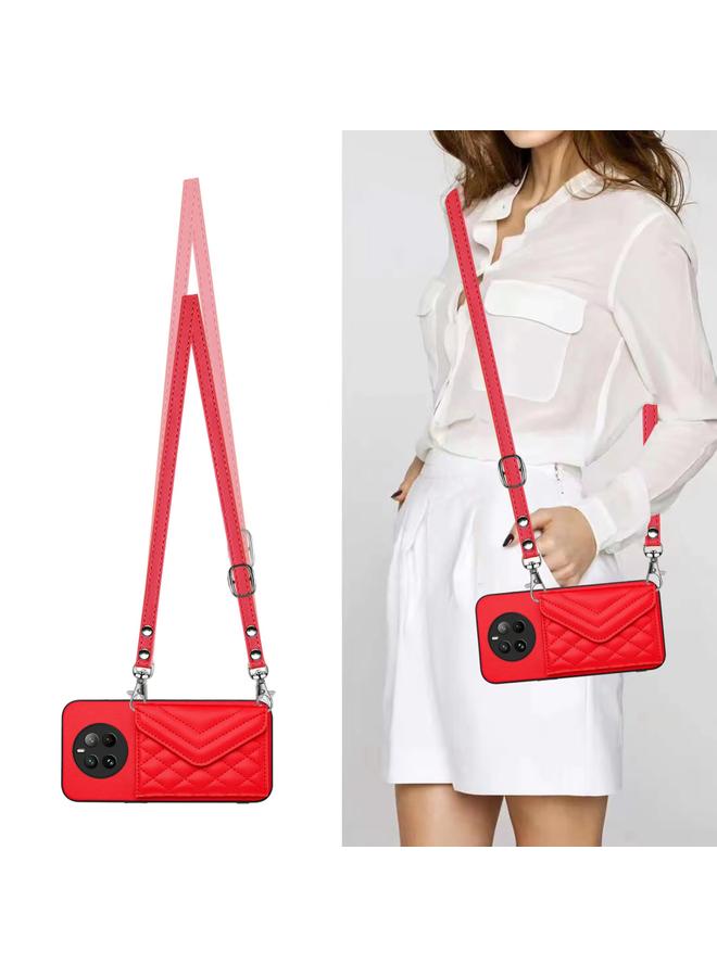 اس-توب جراب لهاتف Realme P1 Pro 5G من الهند، جراب بطاقات بملمس معيني، جراب هاتف RFID مع حبل طويل - Image 2