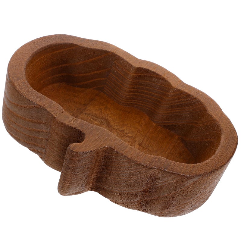 Wooden Pumpkin Design Fruit Bowl and Serving Tray Set Deep Brown for Home Kitchen - Image 2