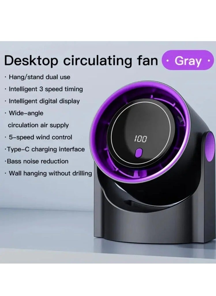 مروحة قابلة للتعديل مع شحن USB وشاشة رقمية - Image 3