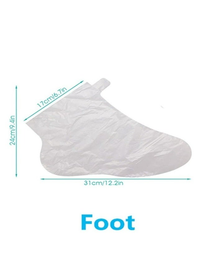 200PCS Clear Plastic Disposable Booties With Sticker Paraffin Wax Foot Bath Liners Thermal Therapy Feet Covers bags For Home Spa Salon Foot Care - Image 2