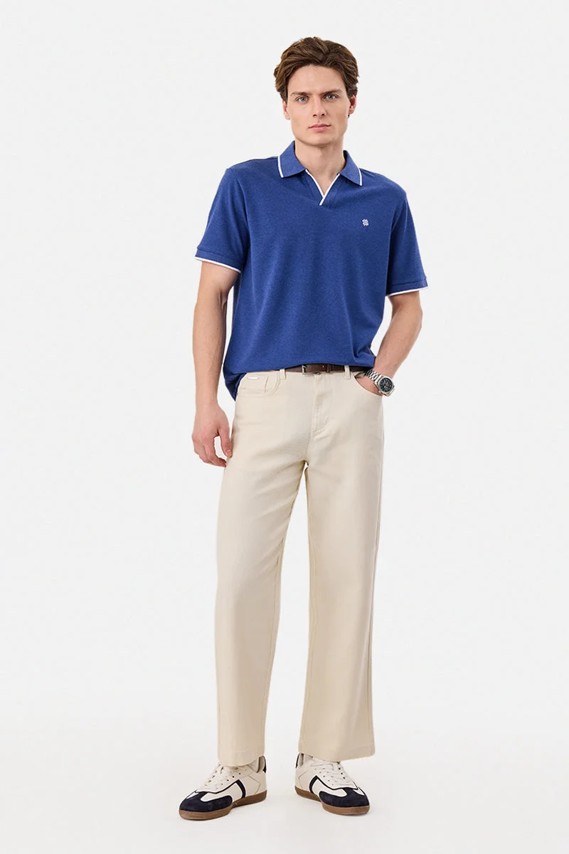 SNITCH Constrast Tipping Pique Polo T-Shirt