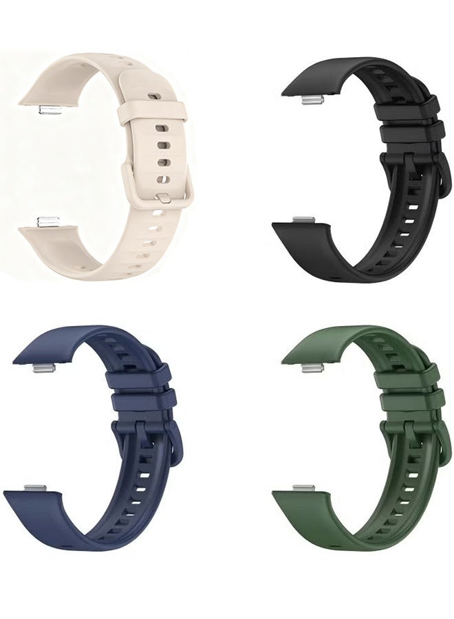 هابي دي 4 قطع حزام لساعات HUAWEI Watch Fit 3، سوار ساعة بديل من السيليكون - Image 1