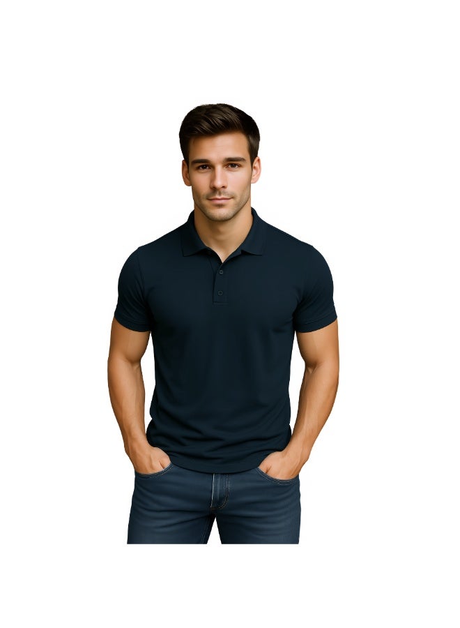 PRINTSHOP4ME Men's Regular-Fit Golf Polo T-shirt Pure Cotton Short Sleeve 220 GSM Basic Colors - Image 1