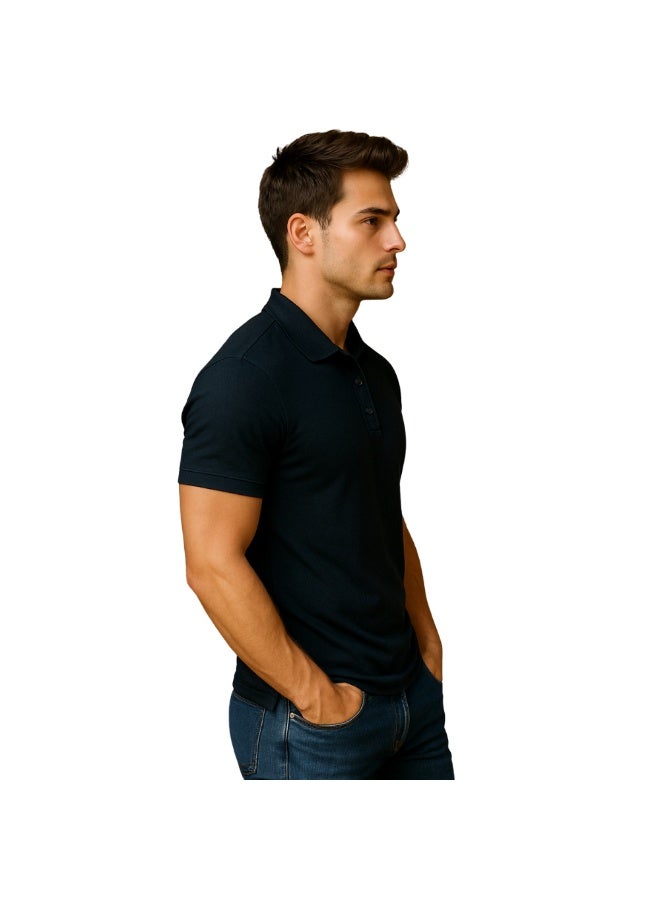 PRINTSHOP4ME Men's Regular-Fit Golf Polo T-shirt Pure Cotton Short Sleeve 220 GSM Basic Colors - Image 4
