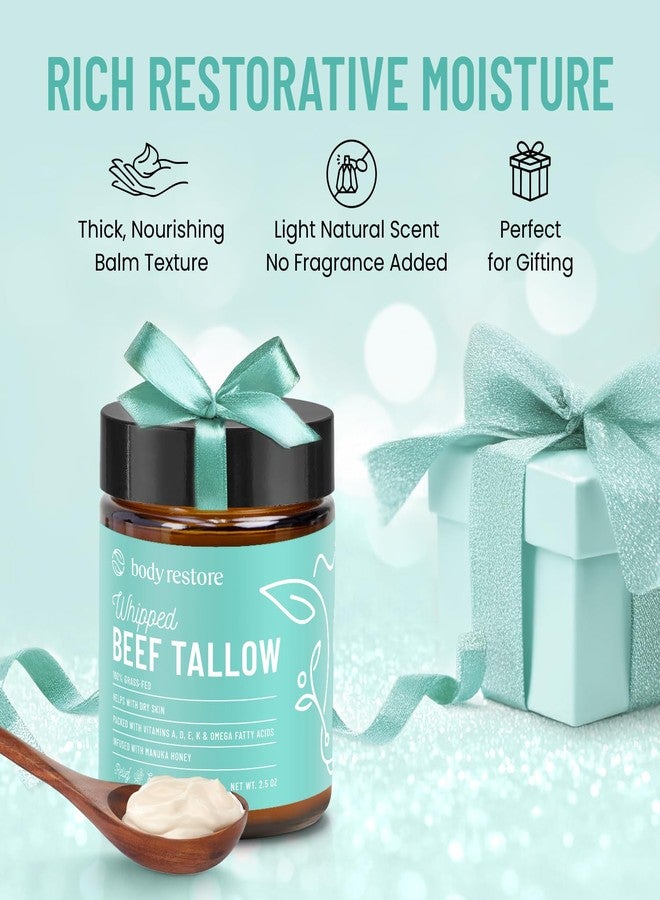 Body Restore Grass Fed Whipped Beef Tallow for Skin, Face, Body, Dry Skin - with Manuka Honey, Jojoba Oil, Birthday Gifts for Women, Men, Travel Essentials, Self Care - Eucalyptus - Image 5
