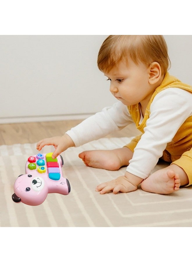 VGRASSP 5 Keys 3 Modes Music Melody Cute Animal Face Mini Piano Toy For Kids And Toddlers with Touch Conversion Mode Change, Animal Sound And Flashing Colorful Lights - Color As Per Stock (Bear Piano) - Image 2