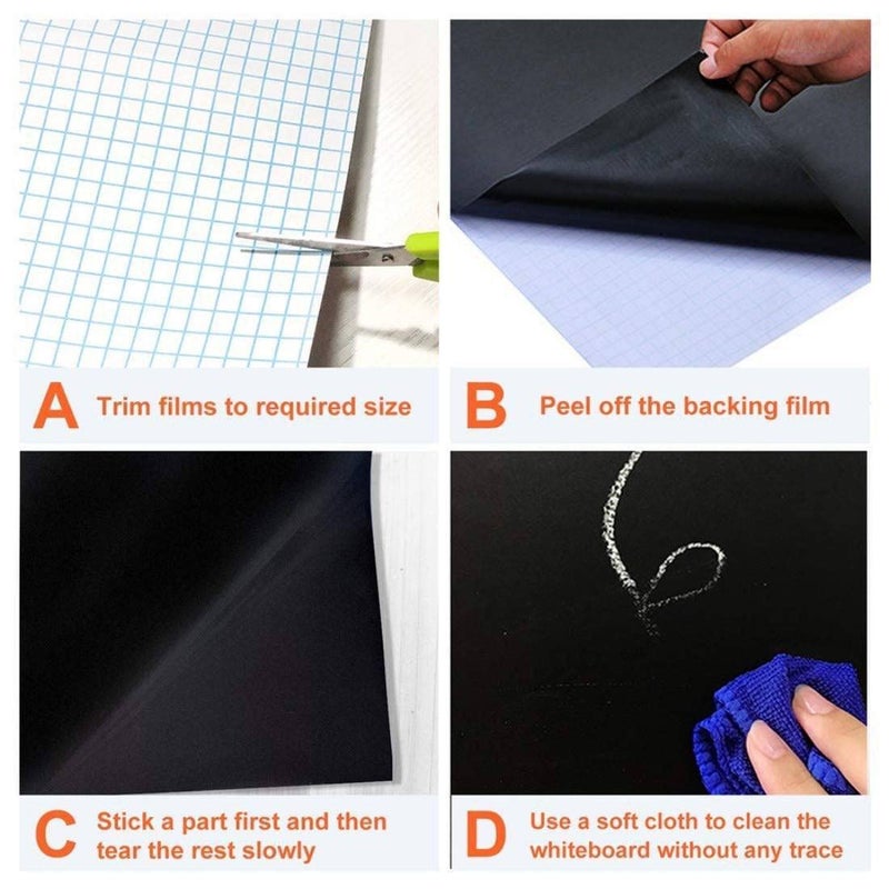 Extra Long Removable Chalkboard Contact Paper Roll, Self-Adhesive Blackboard Sticker for Home School Office Wall Decoration (45x100cm) Decals Paper Sticker - Image 3