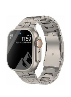 Titanium Metal Watch Band Compatible With Apple Watch Series 10 | Ultra 2 | 9 | 8 Ultra | 8 | 7 | 6 49/46/45/44/42 Mm Light Wieght With Double Button Clasp Strap