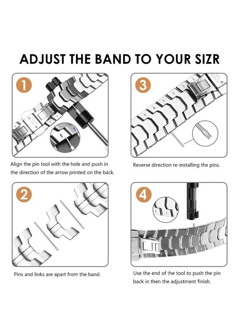 Generic - Titanium Metal Watch Band Compatible With Apple Watch Series 10 | Ultra 2 | 9 | 8 Ultra | 8 | 7 | 6 49/46/45/44/42 Mm Light Wieght With Double Button Clasp Strap - Image 1