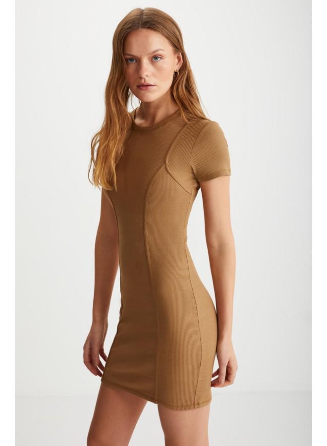 جريميلانج فستان قصير بأكمام قصيرة للنساء من جريملانج ميليسندا - بني - Image 3