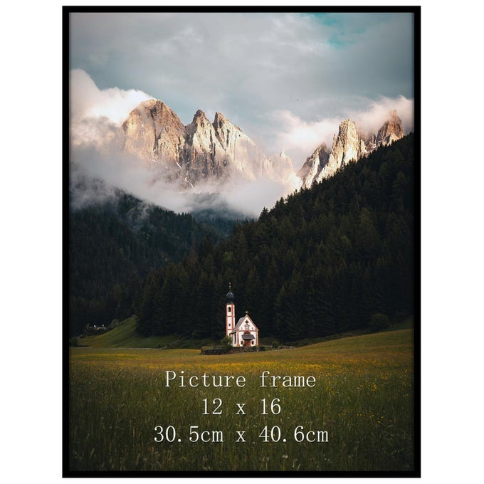 12X16 PICTURE FRAME BLACK FIT 30X40CM DIAMOND PAINTING ART 16X12 THIN POSTER PHOTO FRAME FOR WALL DISPLAY SINGLE