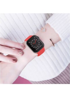 Wozlo Apple Watch 1, 2, 3, 4, 5, 6, 7, 8, Se Silicone Band Strap - S-M Size 38/40/41MM - Red  - Image 2