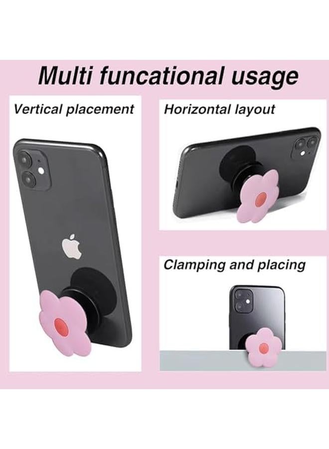 إيروريكس حامل هاتف من السيليكون مكون من 5 قطع على شكل زهرة، حامل هاتف خلوي ثنائي الأبعاد قابل للطي والتمدد، ملحق للهواتف الذكية والأجهزة اللوحية، حامل علوي قابل للتبديل ومقبض للهواتف الذكية والأجهزة اللوحية - Image 3