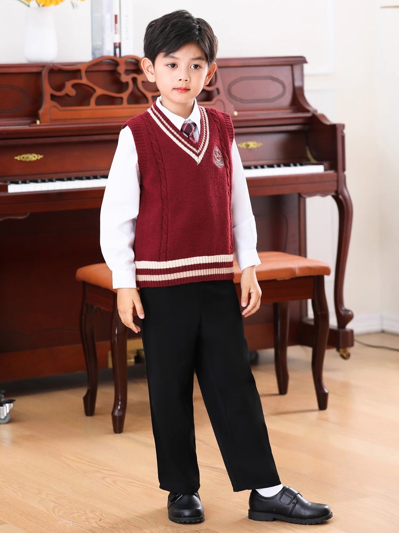 Primary School Students' Red Song Chorus Performance Uniforms, College-Style Kidsren'S Poetry Recitation Class Uniforms, Spring Sports Meeting Uniforms, Suits - Image 1