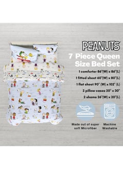 Franco Franco Collectibles Peanuts Multi Character Bedding 7 Piece Super Soft Comforter and Sheet Set with Sham, Queen  - Image 3