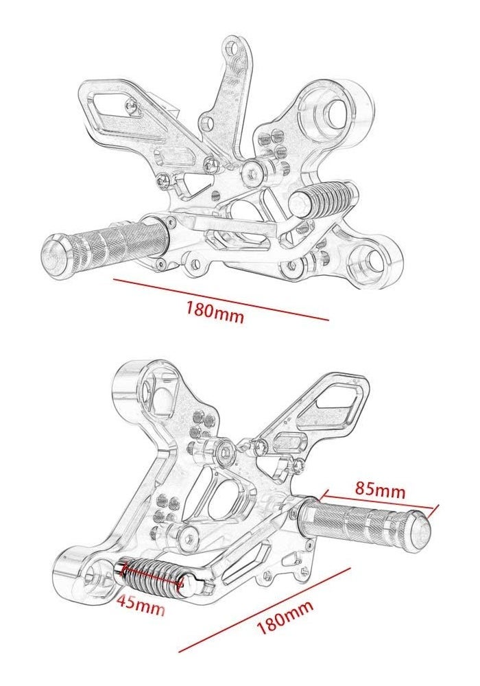DEMULAX MT 09 CNC Aluminum Adjustable Rear Sets - Image 2