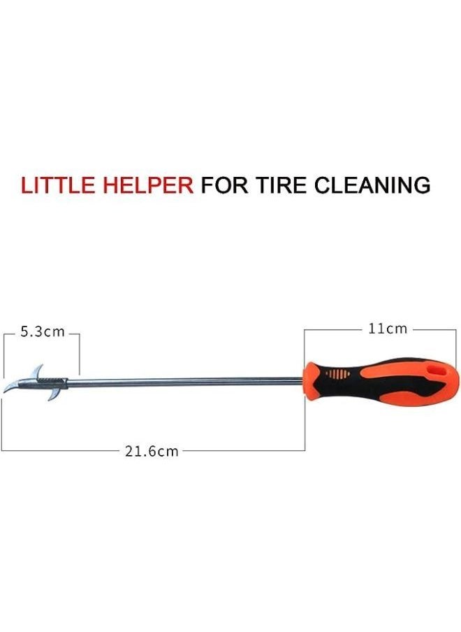 No branded - 2 Pieces Car Tire Cleaning Hooks Tire Stone Remover Tool for Car Motor Bike Tires Stainless Steel Hook Car Tire Cleaning Tools - Image 1