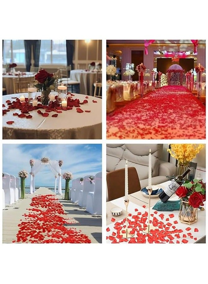 1000 قطعة من بتلات الورد الأحمر الداكن، بتلات زهور صناعية، بتلات ورد مزيفة من القماش، بتلات ورد حمراء حريرية لليلة رومانسية، زفاف، عيد الحب، المنزل، الفندق، الحديقة، باقة ديكورات الحفلات - Image 3