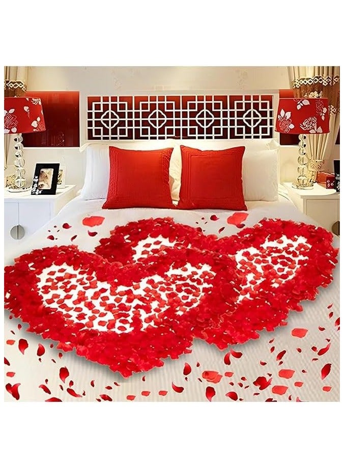 1000 قطعة من بتلات الورد الأحمر الداكن، بتلات زهور صناعية، بتلات ورد مزيفة من القماش، بتلات ورد حمراء حريرية لليلة رومانسية، زفاف، عيد الحب، المنزل، الفندق، الحديقة، باقة ديكورات الحفلات - Image 5