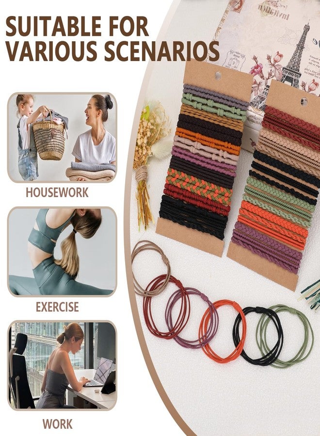 SIADEE Boho Hair Ties 48pcs,Hair Accessories for Women, Hair Tie Bracelets,Ponytail Holders for Girls with Thick and Thin Hair,Soft Dual-Use No-Damage Ties,Mother's Day, Valentine's Day, Christmas gifts - Image 5
