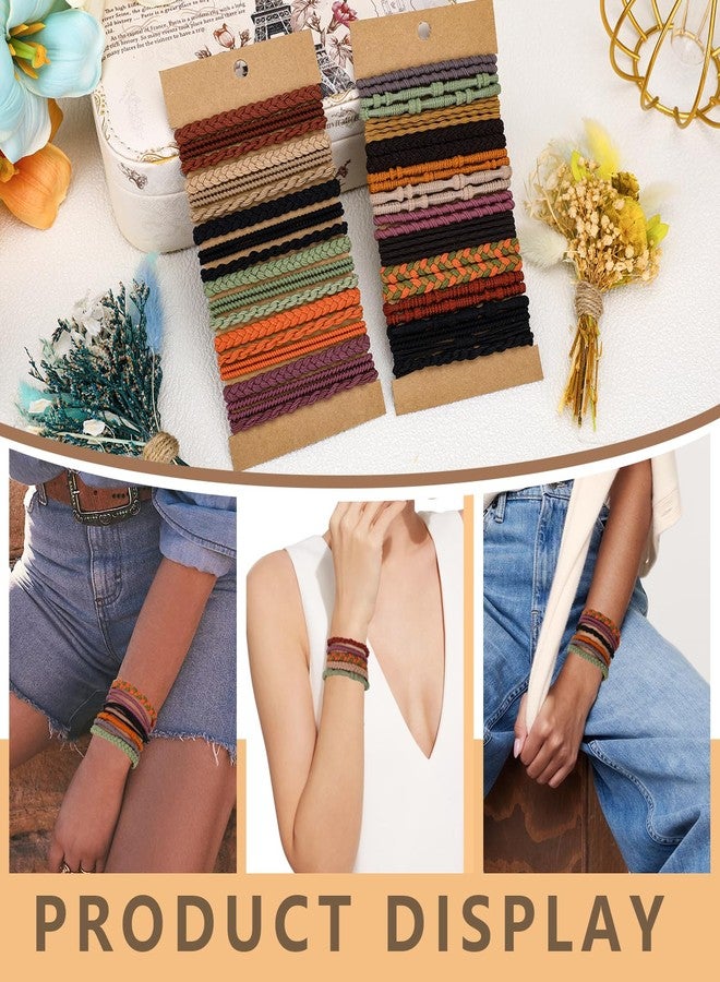 SIADEE Boho Hair Ties 48pcs,Hair Accessories for Women, Hair Tie Bracelets,Ponytail Holders for Girls with Thick and Thin Hair,Soft Dual-Use No-Damage Ties,Mother's Day, Valentine's Day, Christmas gifts - Image 3