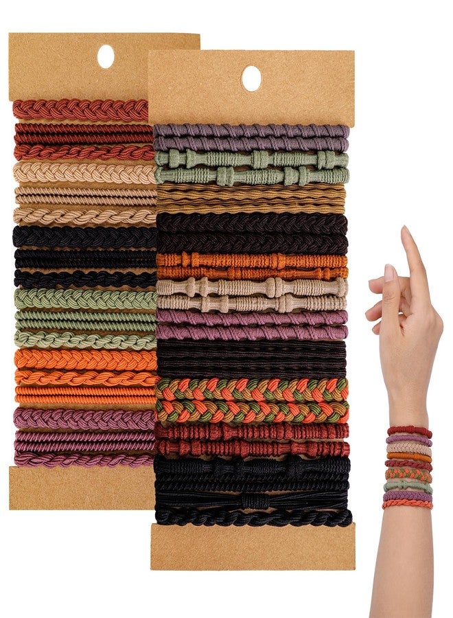 SIADEE Boho Hair Ties 48pcs,Hair Accessories for Women, Hair Tie Bracelets,Ponytail Holders for Girls with Thick and Thin Hair,Soft Dual-Use No-Damage Ties,Mother's Day, Valentine's Day, Christmas gifts - Image 1