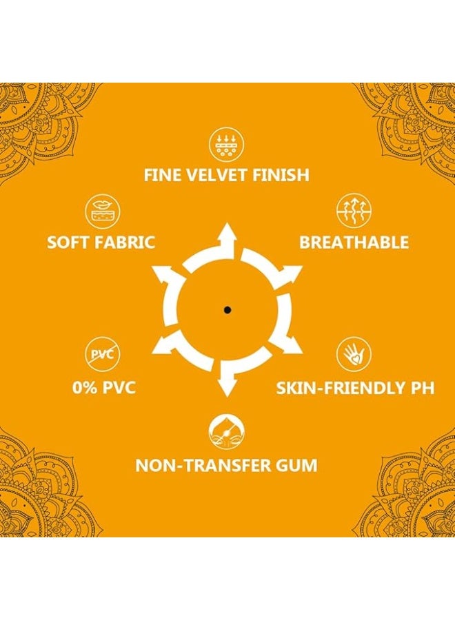 Eyetex Pallavi Sticker Bindi/Pottu|Round|Aloe Vera & Papaya Extracts|Breathable Non-Irritating Velvet Fabric|P9|Black|20 Flaps - Image 3