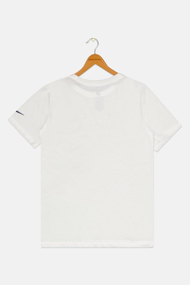 Nike تي شيرت رياضي للأطفال الأولاد بأكمام قصيرة، خارجي، أبيض - Image 2