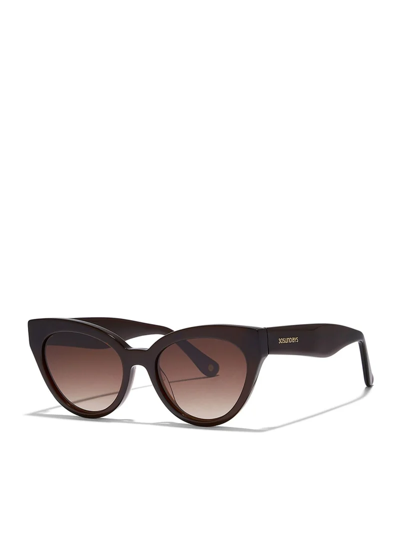 30Sundays DUSK Women Brown Sunglasses - Frame Material: Acetate - Lens Color: Brown- Frame Color: Burgundy - Full Rim