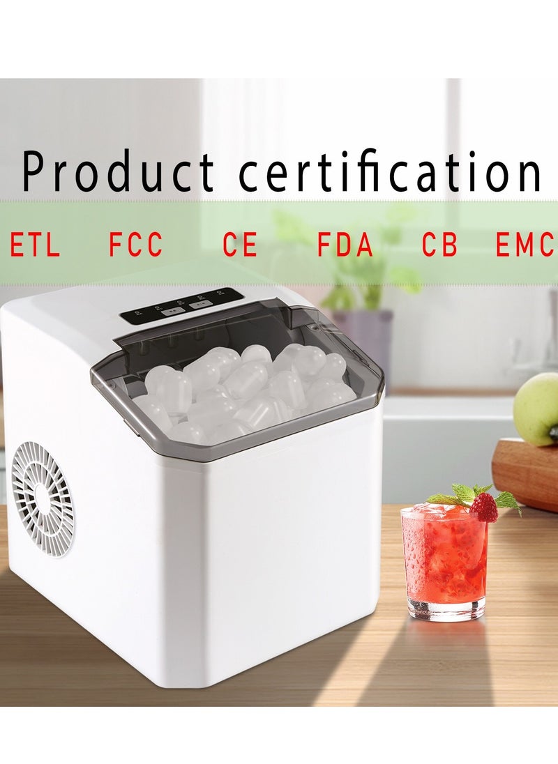 JoyousSto Bullet Ice Cube Maker 12kg/24 Hrs Ice Making Capacity with 9pcs Ice in 8 Minutes Per Cycle|1.3 L Water Container Capacity with LED Indicator 1.3 L 110 W WHITE  - Image 2