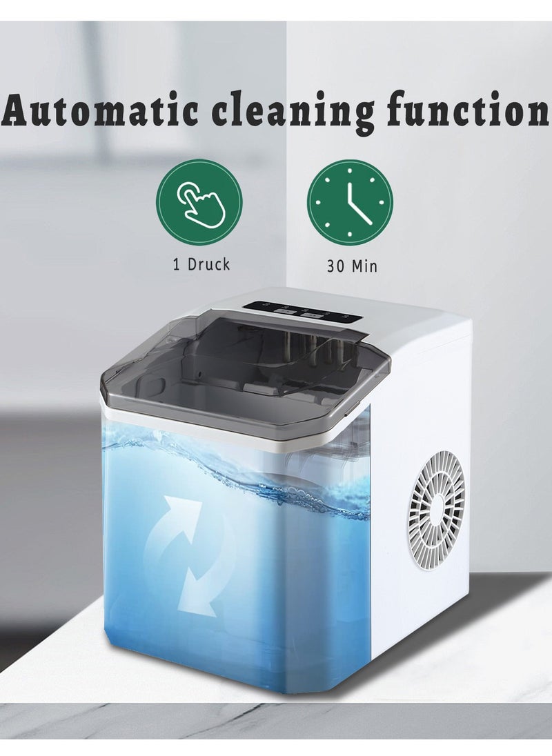 JoyousSto Bullet Ice Cube Maker 12kg/24 Hrs Ice Making Capacity with 9pcs Ice in 8 Minutes Per Cycle|1.3 L Water Container Capacity with LED Indicator 1.3 L 110 W WHITE  - Image 5