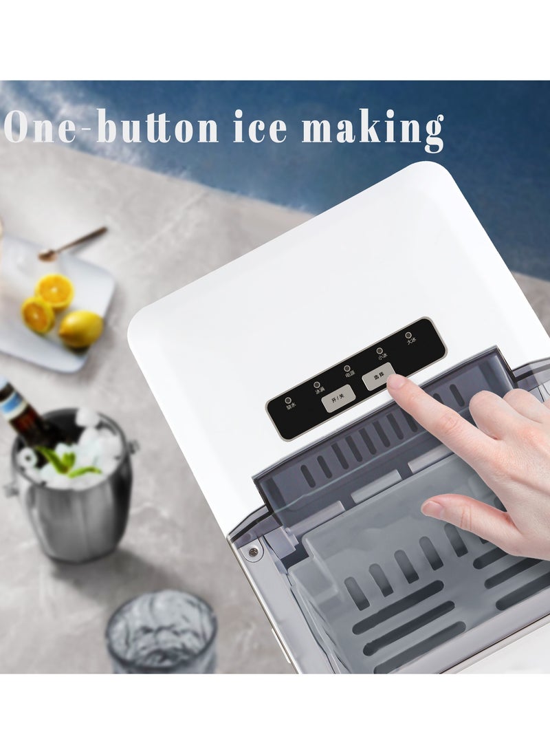 JoyousSto Bullet Ice Cube Maker 12kg/24 Hrs Ice Making Capacity with 9pcs Ice in 8 Minutes Per Cycle|1.3 L Water Container Capacity with LED Indicator 1.3 L 110 W WHITE  - Image 4