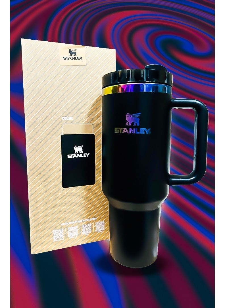 ستانلي Stanley 40oz Tumbler Stainless Steel Travel Mug with Reusable Straw BPA Free Eco Friendly and Dishwasher Safe Built with Leakproof FlowState Lid and Double Wall Insulation to Keep Drinks Hot for 16 Hours and Cold for 24 Hours Slim Base Compatible with Most Car Cup Holders and Durable Ergonomic Handle for Easy Use at Home Work Travel or Outdoors  - Image 2