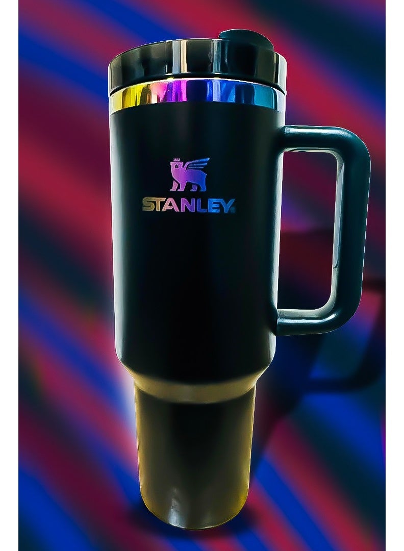 ستانلي Stanley 40oz Tumbler Stainless Steel Travel Mug with Reusable Straw BPA Free Eco Friendly and Dishwasher Safe Built with Leakproof FlowState Lid and Double Wall Insulation to Keep Drinks Hot for 16 Hours and Cold for 24 Hours Slim Base Compatible with Most Car Cup Holders and Durable Ergonomic Handle for Easy Use at Home Work Travel or Outdoors  - Image 3