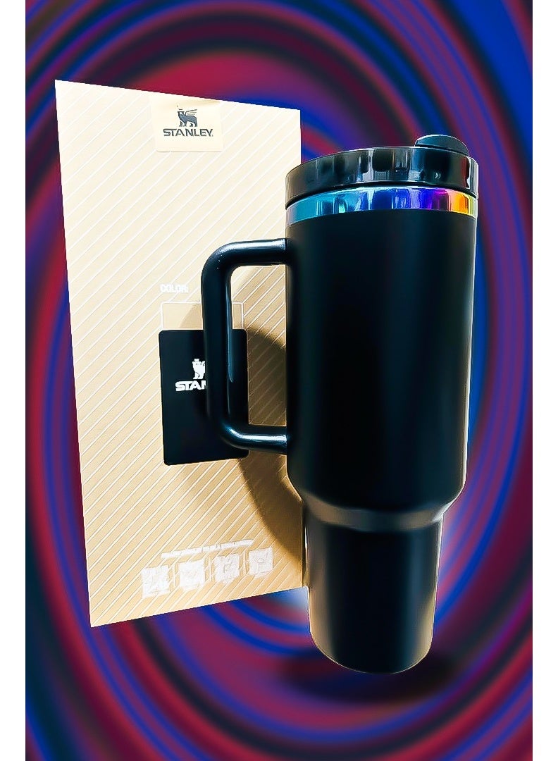 ستانلي Stanley 40oz Tumbler Stainless Steel Travel Mug with Reusable Straw BPA Free Eco Friendly and Dishwasher Safe Built with Leakproof FlowState Lid and Double Wall Insulation to Keep Drinks Hot for 16 Hours and Cold for 24 Hours Slim Base Compatible with Most Car Cup Holders and Durable Ergonomic Handle for Easy Use at Home Work Travel or Outdoors  - Image 4