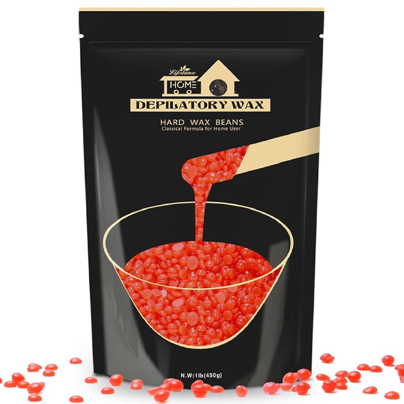 Lifestance Hard Wax Beads 1lb Strawberry Red for Coarse Hair Removal Painless Bikini and Body Waxing for Fine Hair  Wax Warmers at Home for Women and Men