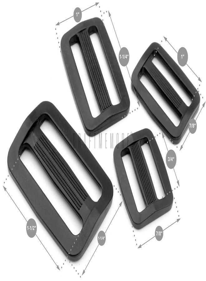 CRAFTMEMORE Plastic Slide Buckle Rectangle Ring Triglide Slider Loop Belt Keeper Bar Slider Strap Adjuster Purse Making 6pcs (1-1/4 Inch) - Image 2