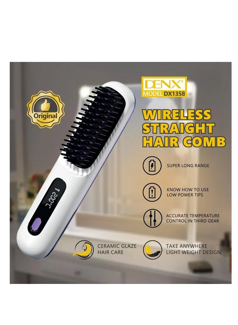 دينكس مشط فرد الشعر اللاسلكي Straighter مع 3 إعدادات للحرارة تصل إلى 200 درجة - Image 1