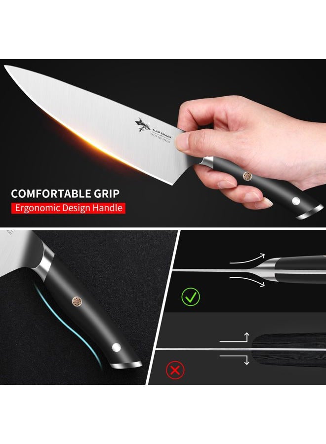 MAD SHARK Kitchen Knife with Stainless Steel Razor Sharp Blade and Ergonomic Handle,Ultra Sharp, Best Choice for Home Kitchen and Restaurant 8inch-ck Silver MD-Chef Knife - Image 5