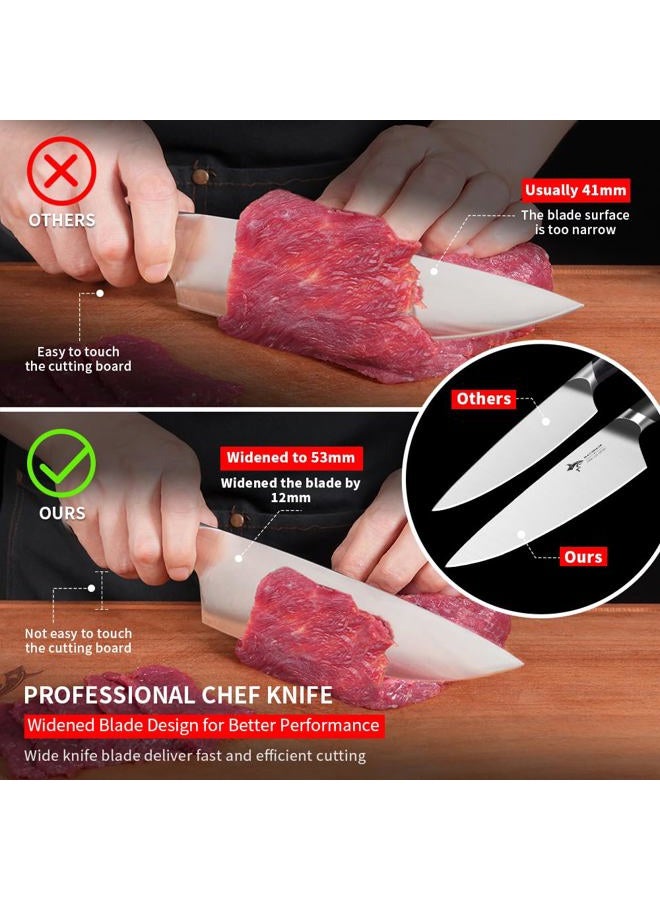 MAD SHARK Kitchen Knife with Stainless Steel Razor Sharp Blade and Ergonomic Handle,Ultra Sharp, Best Choice for Home Kitchen and Restaurant 8inch-ck Silver MD-Chef Knife - Image 4