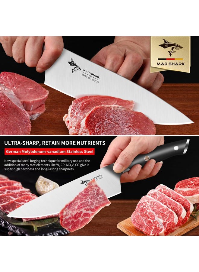 MAD SHARK Kitchen Knife with Stainless Steel Razor Sharp Blade and Ergonomic Handle,Ultra Sharp, Best Choice for Home Kitchen and Restaurant 8inch-ck Silver MD-Chef Knife - Image 3