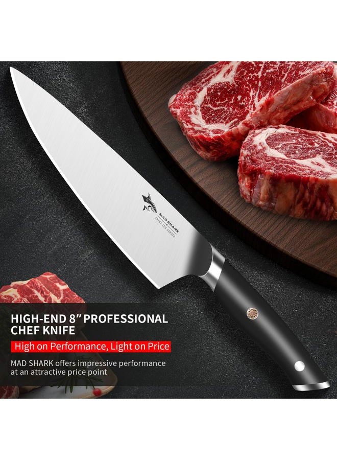 MAD SHARK Kitchen Knife with Stainless Steel Razor Sharp Blade and Ergonomic Handle,Ultra Sharp, Best Choice for Home Kitchen and Restaurant 8inch-ck Silver MD-Chef Knife - Image 2