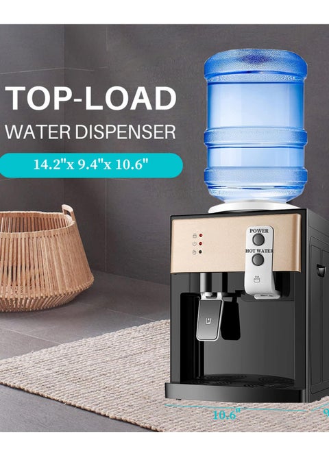 Table-top Water Dispenser, Hot/Cold Function, Top Loading Water Dispenser for 3 to 5 Gallon Bottles, 3 Adjustable Temperature